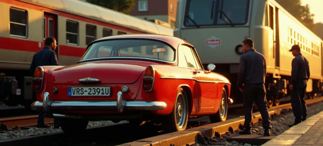 Une voiture familiale chargée dans un wagon Auto Train de la SNCF en gare, illustrant pourquoi Auto Train n'existe plus depuis 2019