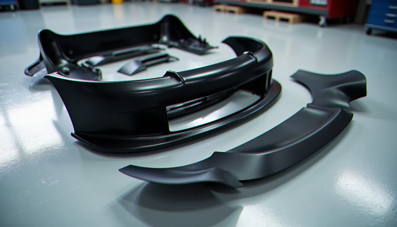 Kit carrosserie complet en ABS brillant comprenant spoiler avant, jupes latérales et diffuseur arrière, pièces aftermarket de qualité pour personnaliser une auto