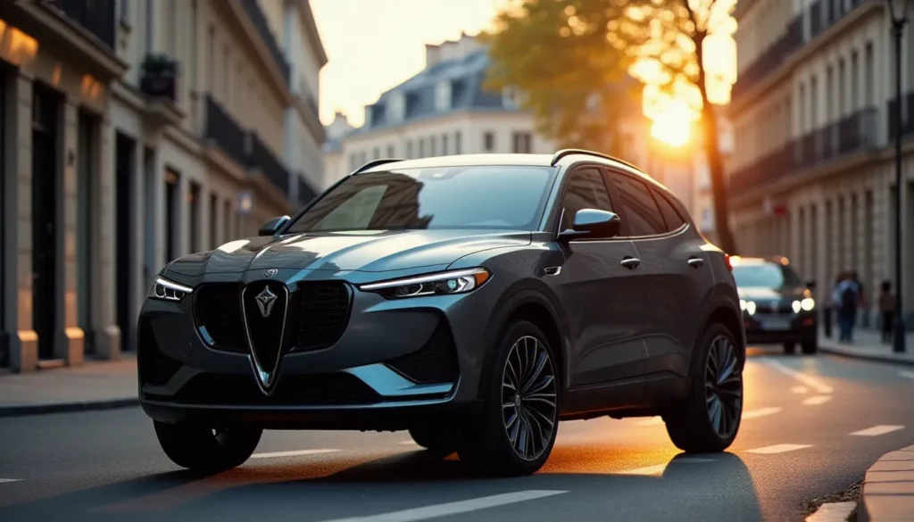 auto prix dr featured SUV DR en version Full Option garé sur une rue urbaine française, illustrant le positionnement attractif de l'auto prix DR en 2026