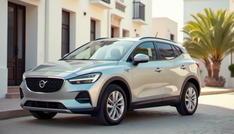 Voiture neuve compacte argentée stationnée dans une rue ensoleillée de Tunisie, illustrant les auto prix TN en 2026