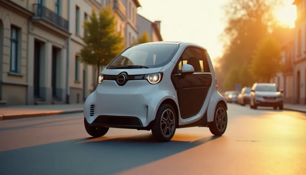 auto sans permis prix featured Auto sans permis neuve garée dans une rue française, modèle électrique compact illustrant les prix du marché en 2026