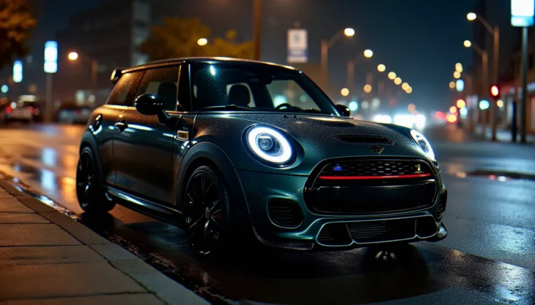 Mini Cooper F56 préparée avec kit carrosserie JCW et jantes sport 18 pouces dans le cadre d'un projet tuning für Mini Cooper complet