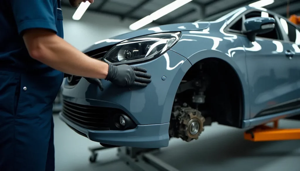 avis auto platinium featured Installation d'un kit carrosserie Auto Platinium sur un véhicule européen dans un atelier de préparation auto professionnel