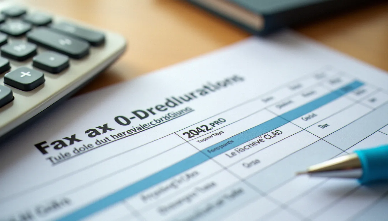 Formulaire officiel 2042-C-PRO pour la déclaration de revenus d'un auto entrepreneur posé sur un bureau avec un stylo et une calculatrice