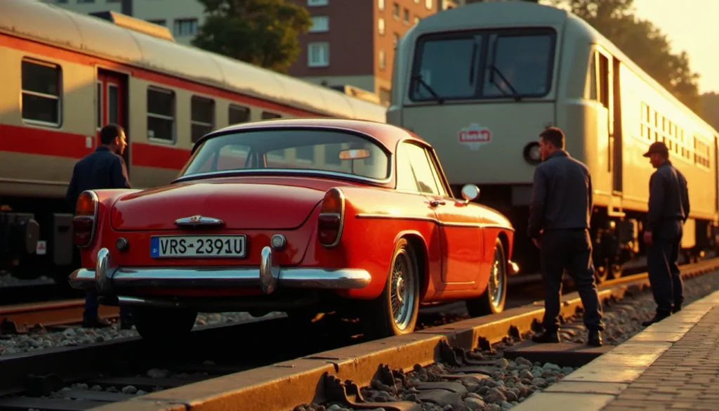 pourquoi auto train n existe plus featured Une voiture familiale chargée dans un wagon Auto Train de la SNCF en gare, illustrant pourquoi Auto Train n'existe plus depuis 2019
