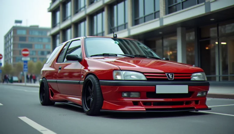 Peugeot 306 Maxi break avec kit carrosserie et jupes latérales personnalisées.
