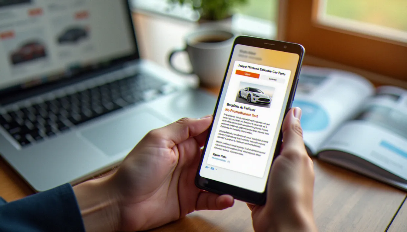Une personne consulte sa boîte mail et la newsletter d'une enseigne de pièces auto pour chercher un code promo auto doc valide