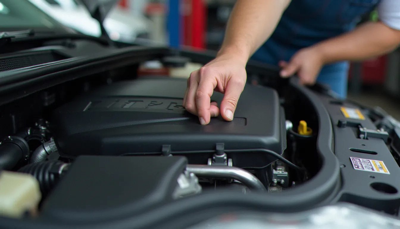 Mécanicien inspectant le moteur d'une voiture