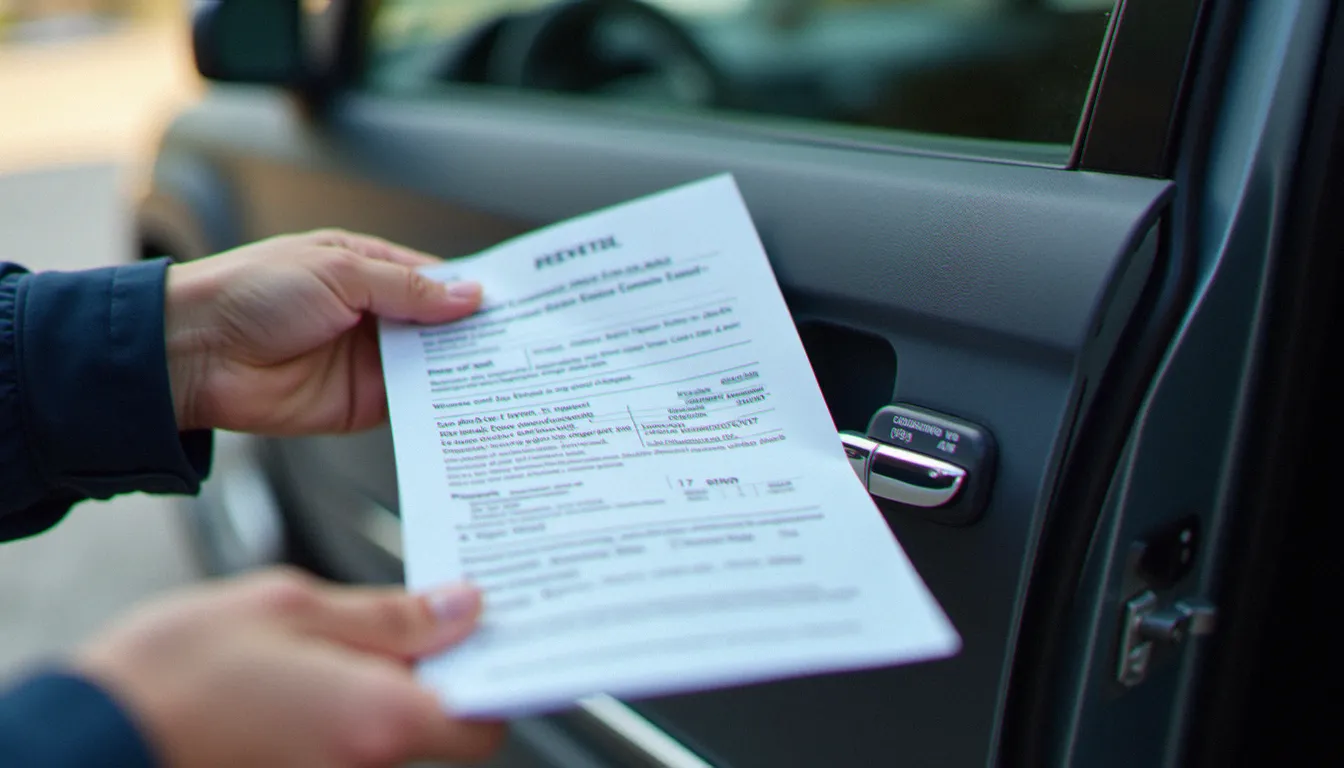 Relevé du numéro VIN sur la plaque d'un montant de porte pour contrôler la compatibilité d'une pièce de carrosserie